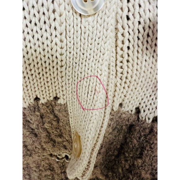 BP Cream Knit Cardigan Sweater Alpaca Wool Cotton Blend V-Neck Long Sleeve S - Picture 5 of 8